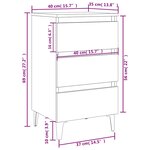 vidaXL Table de chevet avec pieds en métal chêne sonoma 40x35x69 cm