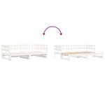 vidaXL Lit coulissant sans matelas blanc 2x(90x200) cm bois massif