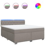 vidaXL Sommier à lattes de lit avec matelas Taupe 180x200 cm Tissu