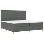 vidaXL Lit à sommier avec matelas gris foncé 200x200 cm en tissu