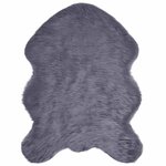 vidaXL Tapis en Peau de Mouton Synthétique Anthracite 80 x 120 cm