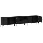 Meuble TV vidaXL avec tiroir Noir Chêne 200x25x44 cm Bois d'ingénierie