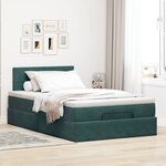 vidaXL Lit ottoman avec matelas vert foncé 120x190 cm velours