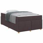 vidaXL Cadre de lit avec matelas Marron foncé 120 x 200 cm tissu