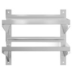 vidaXL Étagère murale à 2 niveaux 50x40x48 cm argenté acier inoxydable