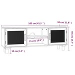 vidaXL Meuble TV Noir 105x30x40cm Bois de pin massif et rotin naturel