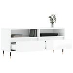 vidaXL Meuble TV blanc brillant 100x34 5x44 5 cm bois d'ingénierie