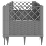 vidaXL Jardinière avec piquets gris clair 123 5x43 5x43 5 cm PP