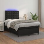 vidaXL Sommier à lattes de lit matelas LED noir 120x190 cm similicuir
