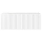 vidaXL Meuble TV mural Montage mural Blanc Brillant 60 x 31 x 29.5 cm