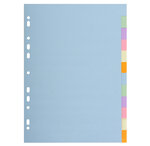 Intercalaires Carte Pastel 170g Forever 12 Positions - A4 - Couleurs Assorties - X 25 - Exacompta