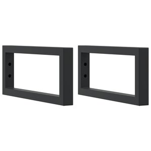 vidaXL Supports d'étagères pour lavabo 2 Pièces noir rectangulaire acier