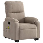vidaXL Fauteuil inclinable de massage taupe tissu microfibre