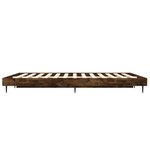 vidaXL Cadre de lit sans matelas chêne fumé 120x190 cm bois ingénierie
