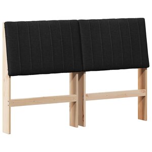 vidaXL Tête de lit capitonnée Noir 140 cm Pin massif