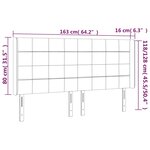 vidaXL Tête de lit à LED Marron foncé 163x16x118/128 cm Tissu