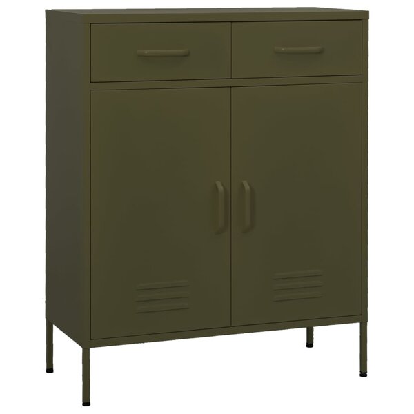 vidaXL Armoire de rangement Vert olive 80x35x101 5 cm Acier
