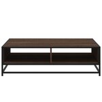 vidaXL Table basse chêne marron 100x100x30 cm bois d'ingénierie/métal