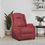 vidaXL Fauteuil de massage Rouge bordeaux Similicuir