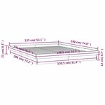 vidaXL Cadre de lit à LED blanc 135x190 cm double bois massif
