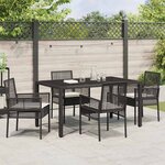 vidaXL Ensemble de salle à manger pour jardin 5 Pièces Noir Poly rotin