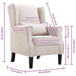 vidaXL Fauteuil beige tissu