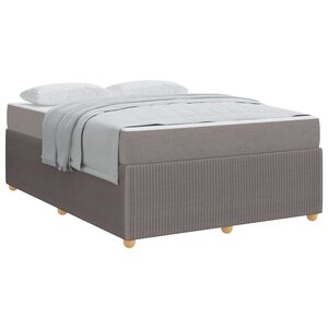 vidaXL Cadre de lit avec matelas Taupe 140 x 200 cm tissu