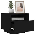 vidaXL Armoires de chevet avec lumières LED 2 Pièces noir 40x39x37 cm