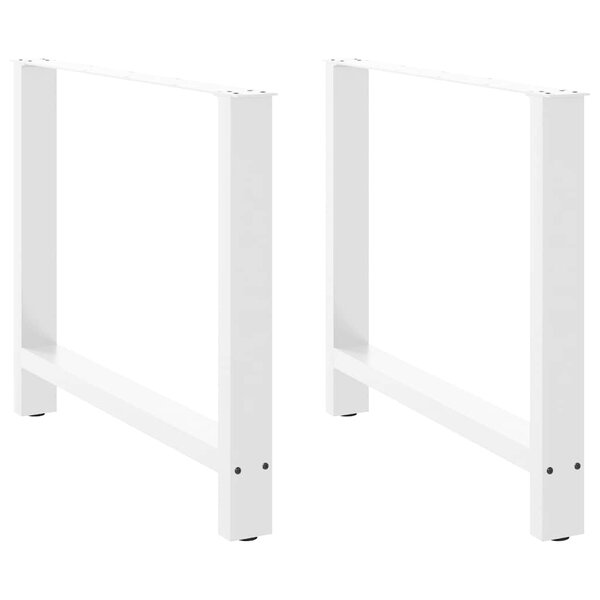 vidaXL Pieds de table à manger Blanc 2 pièces 100 x (72-73) cm Acier