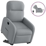 vidaXL Fauteuil inclinable électrique gris clair tissu