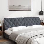 vidaXL Coussin de tête de lit gris foncé 200 cm velours