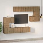 vidaXL Ensemble meuble TV 8 Pièces chêne artisanal 80 x 30 x 30 cm
