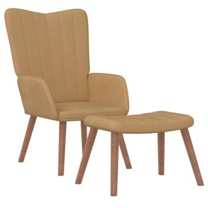 vidaXL Chaise de relaxation avec repose-pied Marron Velours