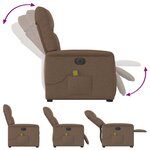 vidaXL Fauteuil inclinable de massage électrique Marron Tissu