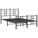 vidaXL Cadre de lit métal sans matelas avec pied de lit noir 120x200cm
