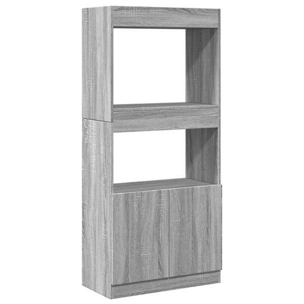 vidaXL Buffet haut sonoma gris 63x33x140 cm bois d'ingénierie