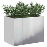 vidaXL Cache-pot de jardin Argent 50 x 32 x 40 cm Acier galvanisé