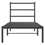 vidaXL Cadre de lit métal sans matelas avec tête de lit noir 80x200 cm