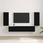 vidaXL Meuble TV mural 2 Pièces Noir 30 x 31 x 80 cm Bois d'ingénierie