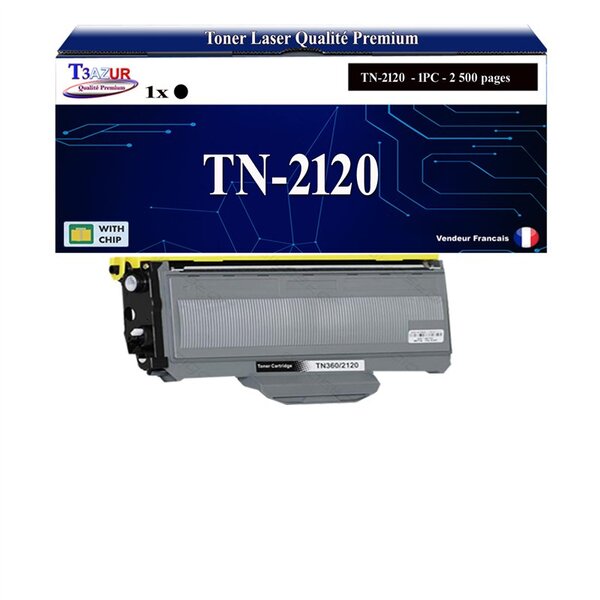 Toner compatible avec Brother TN2120 pour Brother DCP-7030  DCP-7040  DCP-7045N  DCP-7048W - 2 600 pages - T3AZUR
