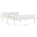 vidaXL Cadre de lit Bois de pin massif Blanc 160x200 cm