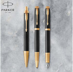 PARKER IM Premium Stylo plume  Noir  plume fine  encre bleue  Coffret cadeau