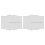 vidaXL Tables de chevet 2 Pièces Blanc 40 x 30 x 30 cm Aggloméré