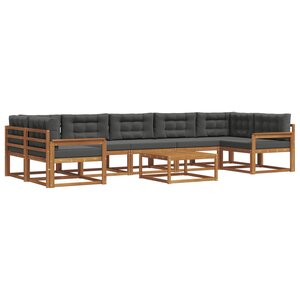 vidaXL Ensemble de canapés d'extérieur 8 Pièces Naturel et Anthracite