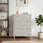 vidaXL Armoire à tiroirs Gris béton 66 x 34 5 x 90 cm