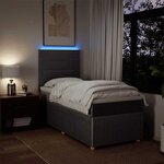 vidaXL Sommier à lattes de lit avec matelas Taupe 90x200 cm Tissu