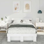 vidaXL Cadre de lit Blanc 120 x 200 cm Bois massif en pin