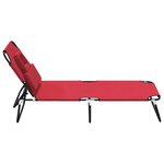 vidaXL Chaise longue pliante rouge tissu oxford acier enduit de poudre
