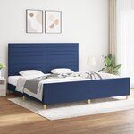 vidaXL Cadre de lit sans matelas bleu 200x200 cm tissu