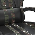 vidaXL Chaise de jeu pivotante repose-pied Noir camouflage Similicuir